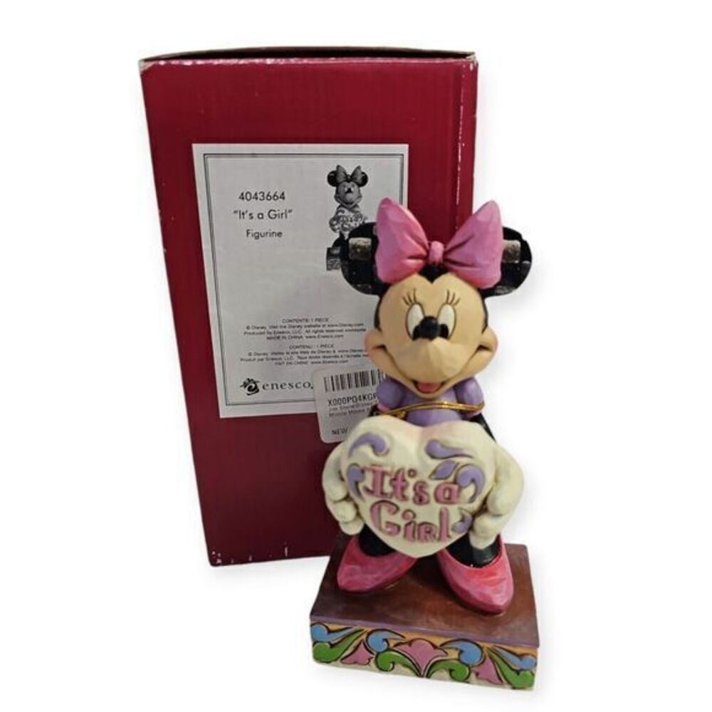 Jim Shore Disney Traditions Minnie Mouse It's A‎ Baby Girl 4043664 Retired New